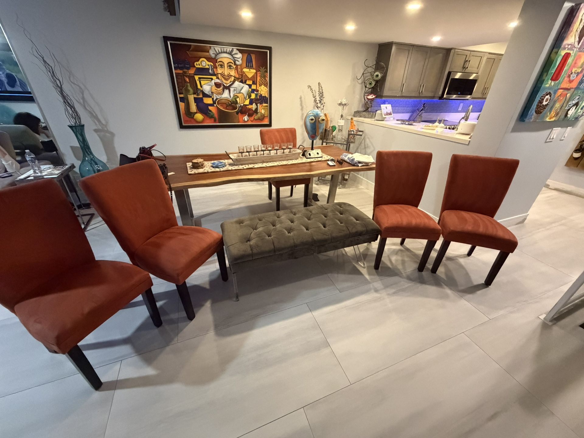 5 Dining Room Chairs and Bench chair 