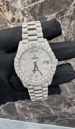 Rolex Moissanite Watch – Iced Out – Passes Diamond Tester