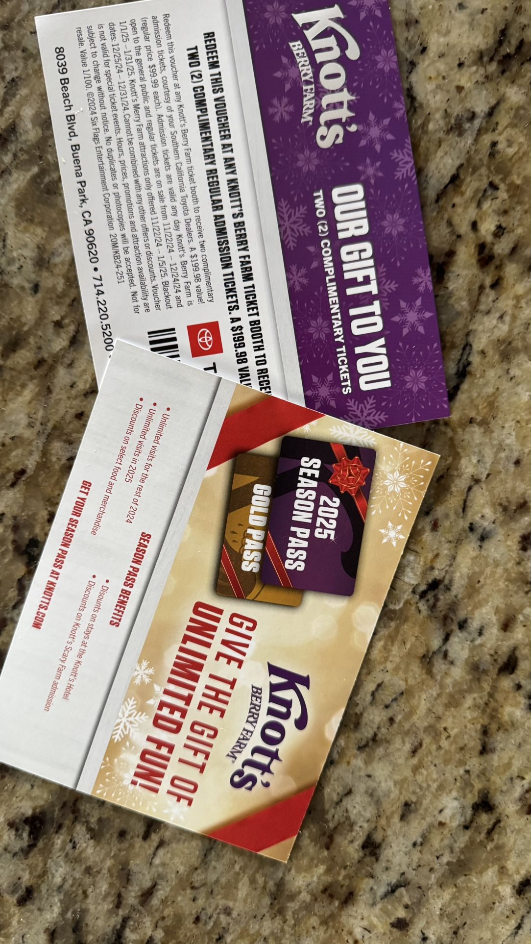 Knotts Tickets 25 Per Voucher