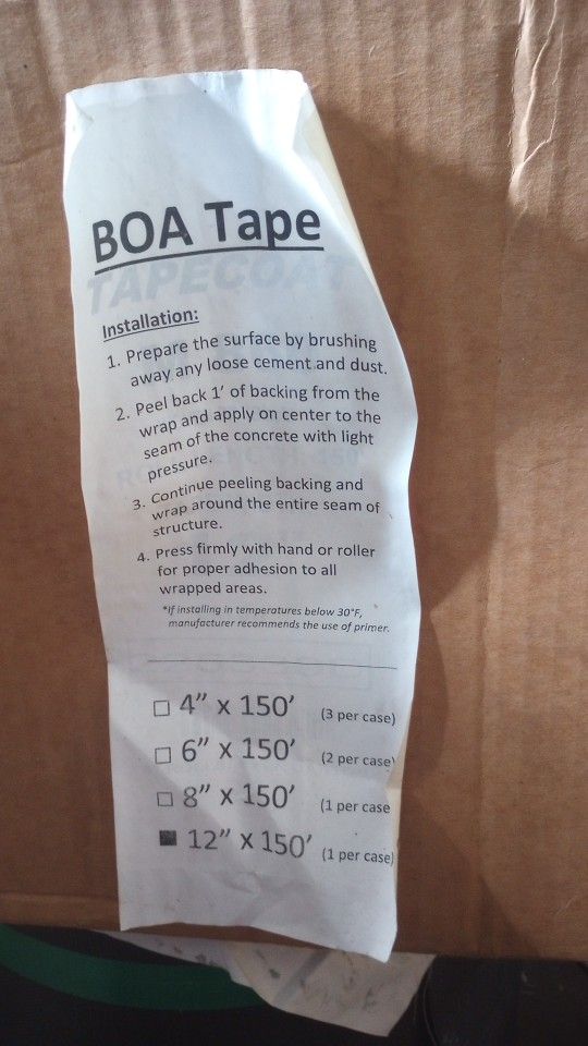 Boa-Tape 12"×150' 2 Rolls
