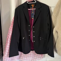 NEW Shires Aubrion Black 40” US Sz 12 Horse Show Sport Riding Coat/Jacket