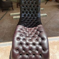 Tufted Sofa Italian Leather Lounge  Accent Chair 