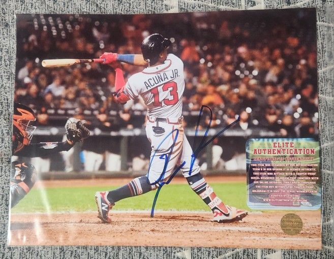 Ronald Acuna Autographed Poster With COA