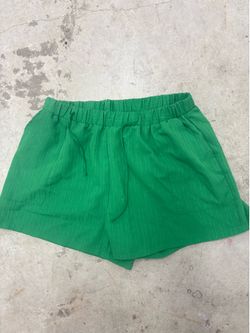 SHEIN CURVE Women's Green High Rise Drawstring Elastic Waist Shorts 2XL