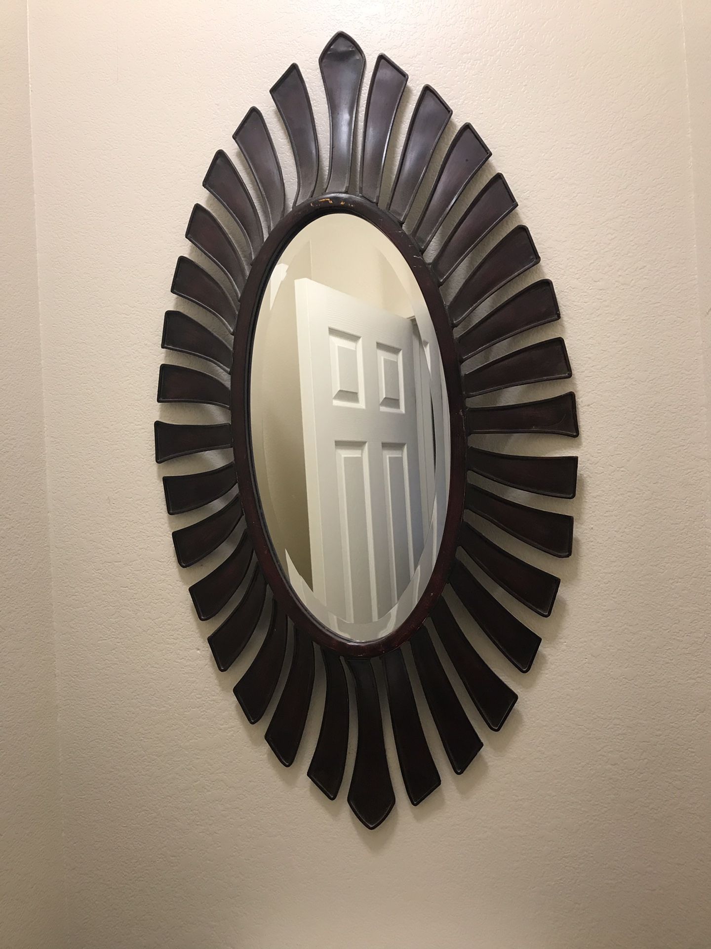 Oval contemporary mirror