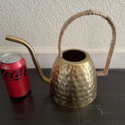 Brass And Rattan Handle Watering Can