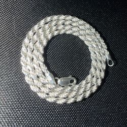 NEW - Heavy Solid Diamond Cut 925 Silver Rope Chain (22” / 3.5mm) - Gift for Him - Made in Italy 