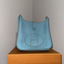 Hermes “Evelyne” Blue Du Nord Clemence PM 