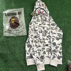 White Bape Hoodie 