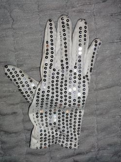 MICHAEL JACKSON SEQUIN GLOVE SILVER - BILLIE JEAN *No Longer Lights Up