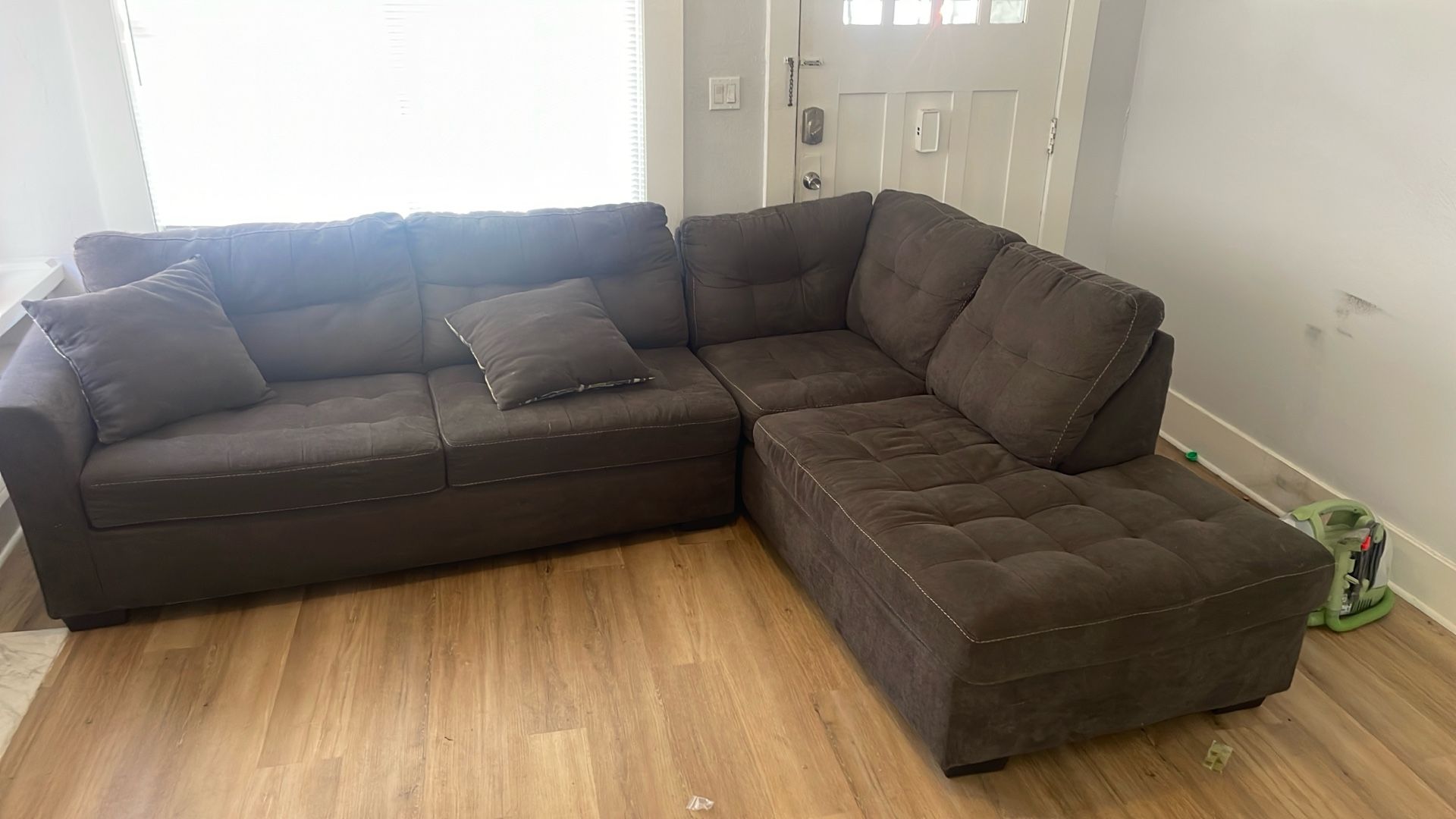 Grey 6’-7’ L Shaped Couch. Bought New. Used 1 Year