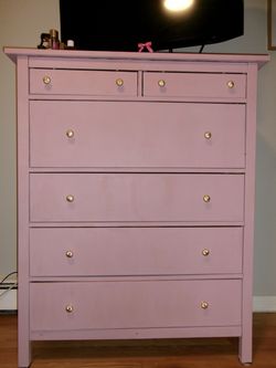 Pink Dresser w/ Gold Knobs
