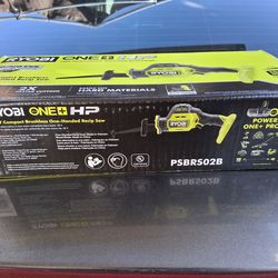 Ryobi eighteen volt , compact brush list one handed recip saw BRAND NEW