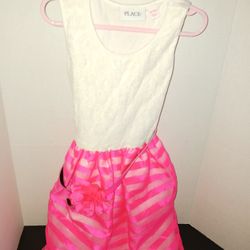 White With Pink Stripes And Belt Dress 23.