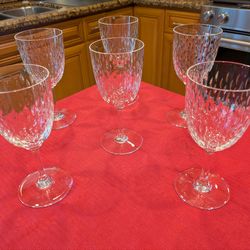 Baccarat Set Six (6) "Paris Cut" wine claret glasses " MINT"
