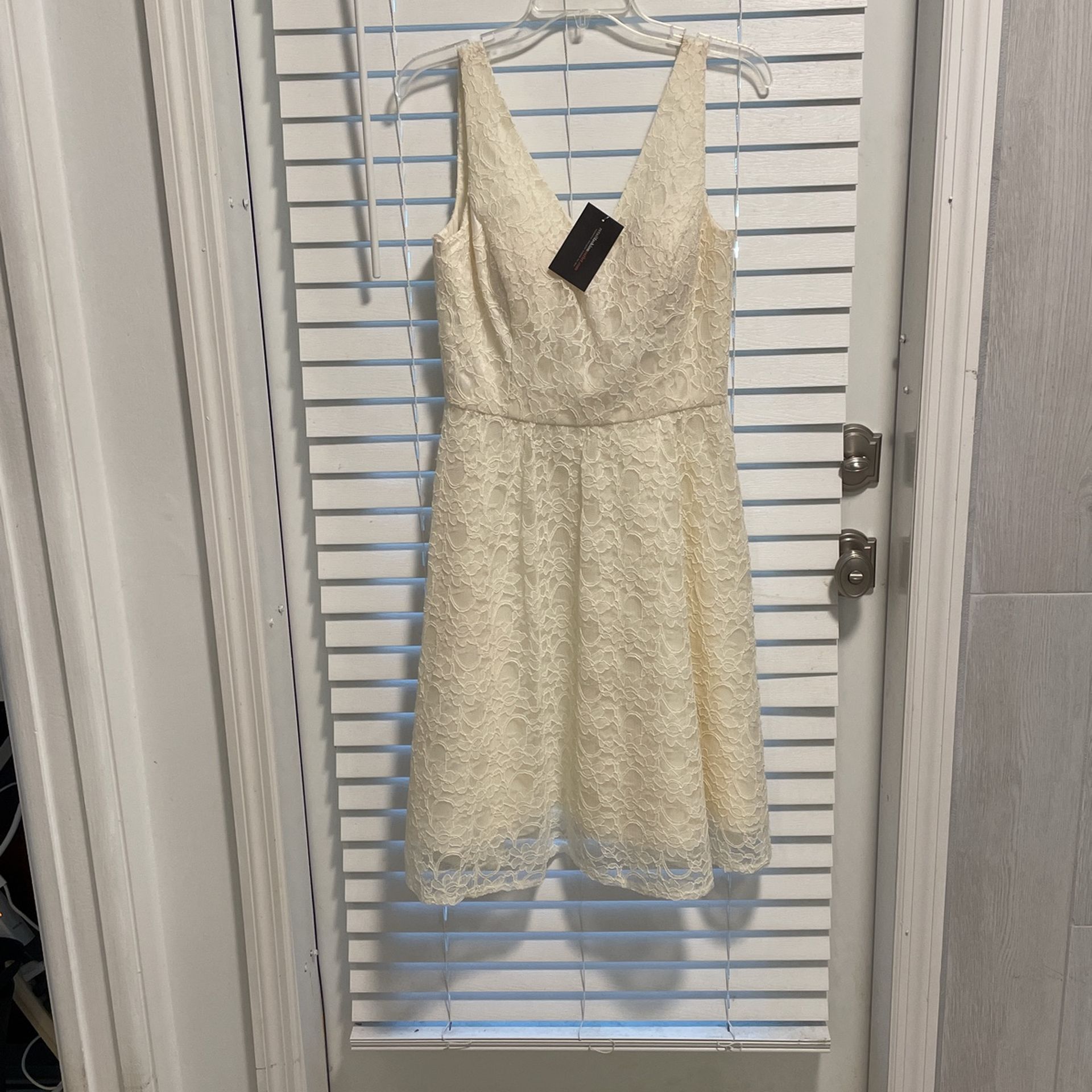 Brand New Formal below the knee ivory lace dress