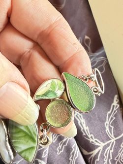 Handmade JLD Silver Sea Glass and Pottery Earrings