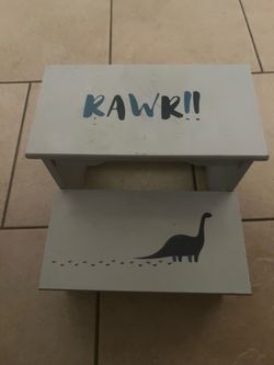 Kids Dinosaur Wooden Step Stool