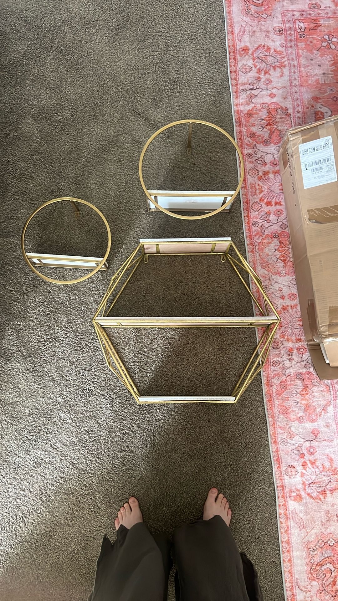 Hexagon and Circle Floating Shelves 