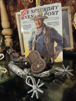 Western Cowboy Spurs with Leather Straps