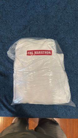 White hoodie The Marathon size 5xl THE MARATHON CLOTHING WHITE MARATHON BAR HOODIE sz 5XL