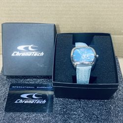 ChronoTech Stainless Steel Blue Band Watch, Model# CT.2188L/01