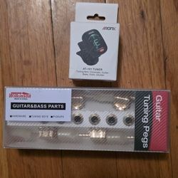 Wilkinson Gold Flat Sided Mini Button 6 Inline Tuning Pegs With Extra