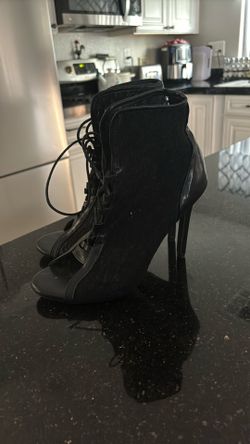 Lace Black Heels