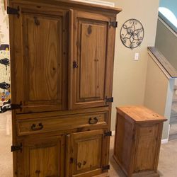 Dresser/Entertainment Center + Side Table Storage