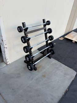 NEW 20-60 LBS Straight Bar Set with Rack, Home Gym Equipment Barbells Dumbbells  Fitness Weights