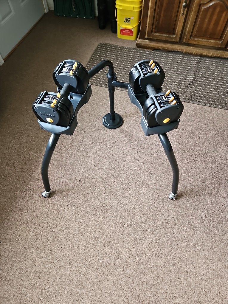 48 Pound Set - TurboBell Adjustable Dumbells & Stand