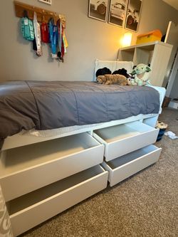 IKEA SLAKT twin bed, white (mattress included!)