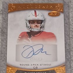 Davis Mills Houston Texans Sage Autographed Signed Sports Card