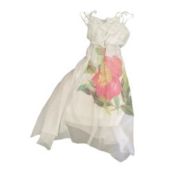 White Flower Print Dress