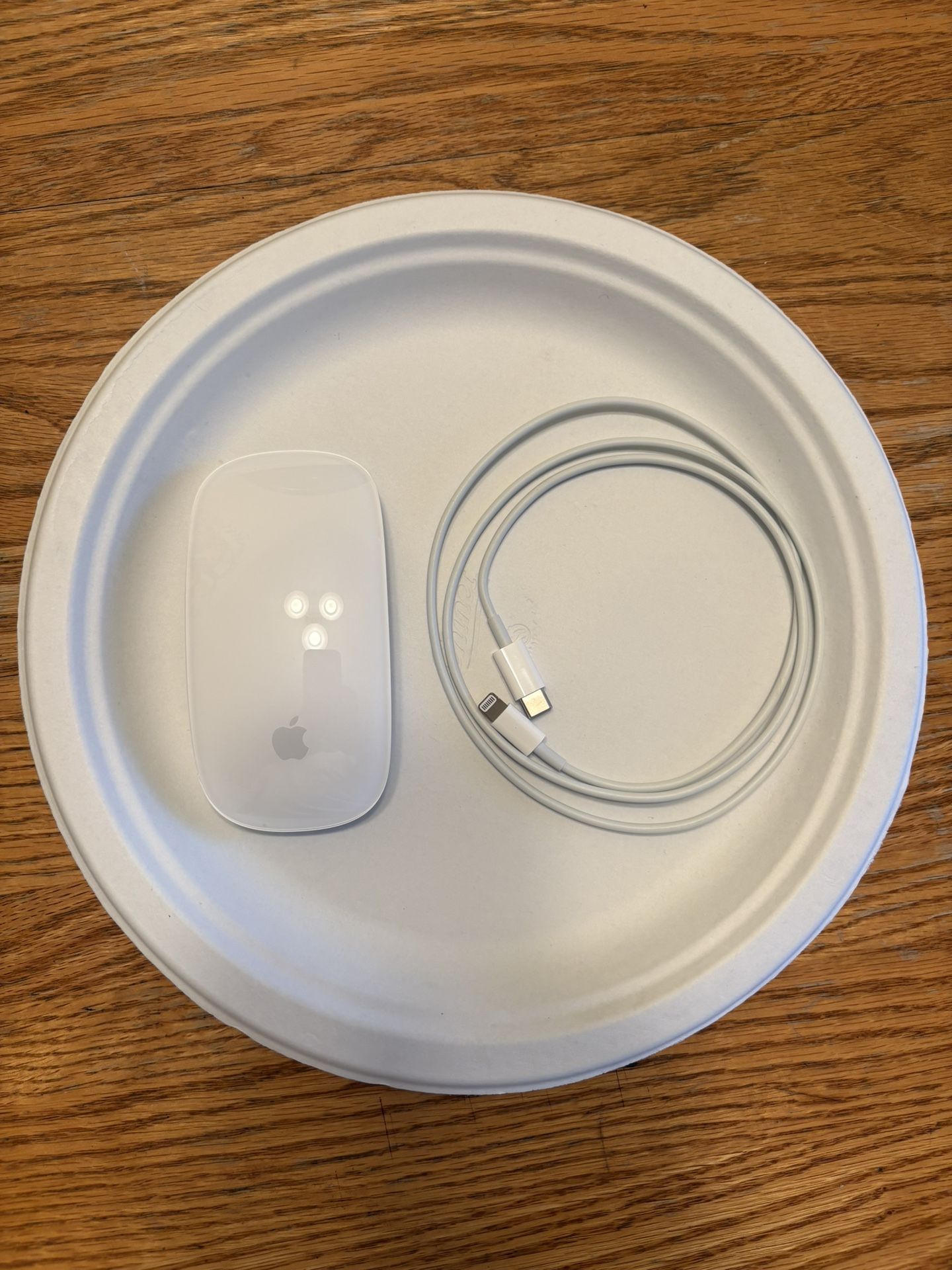Apple Magic Mouse: Wireless, Bluetooth, Rechargeable. Works with Mac or iPad; Multi-Touch Surface - White (USB-C to Lightning)