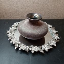 GORGEOUS Signed J Diller Iridescent Glazed 5" Raku Squat Vase
