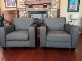 pair of fabric club chairs