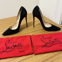 Christian Louboutin So Kate 120 Black Suede Heels - Size 42 (US 11-11.5) - Pre-Owned