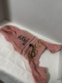 Rare Vintage Juicy Couture Dog Tracksuit “My Dog For President” “Juicy” Pink Medium Used Once
