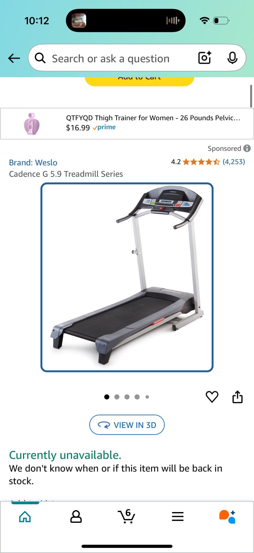 Weslo Cadence Treadmill G 5.9