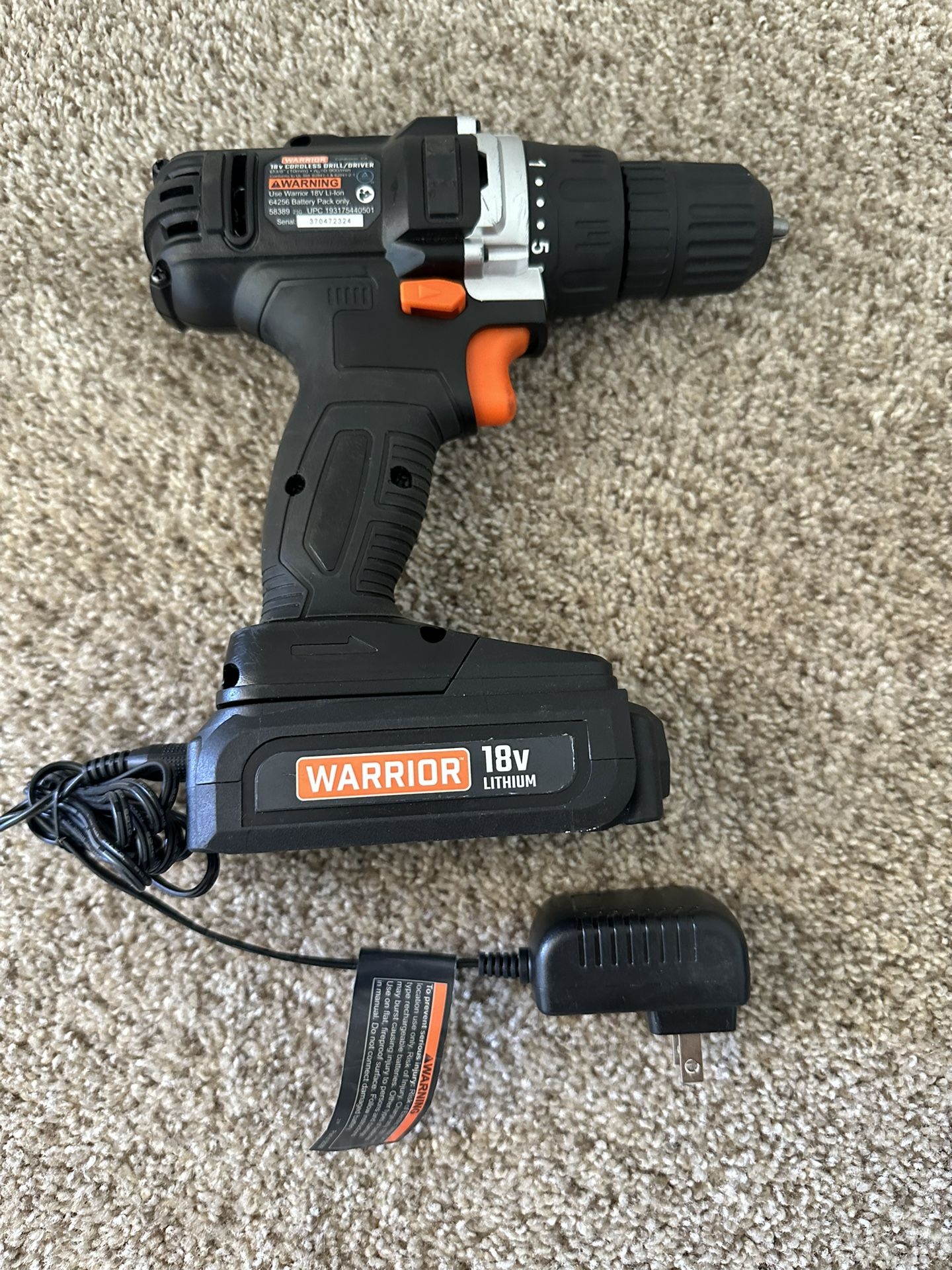 Warrior 18v drill manual sale