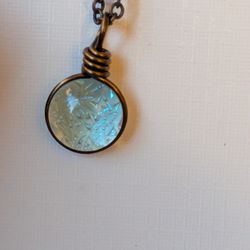 Iridescent Blue Pendant Necklace