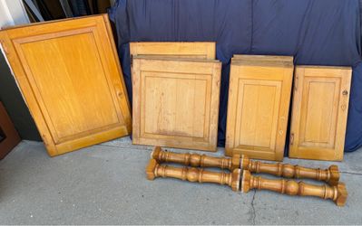 Salvaged Maple Cabinet Doors and Decorative Balusters