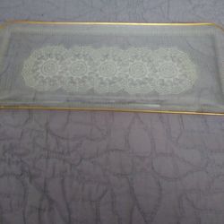 Lace Glass With Gold Trim