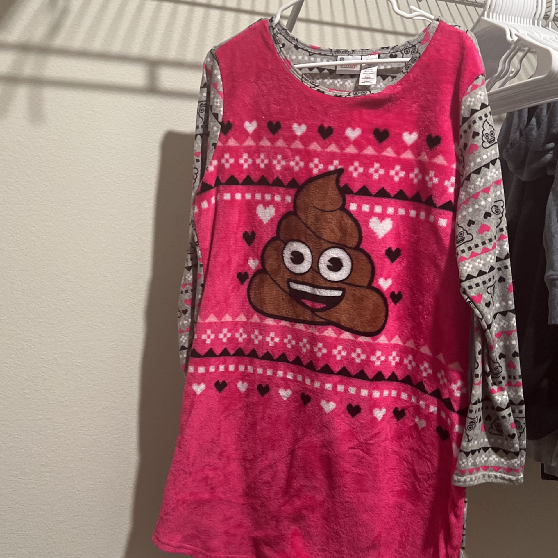 Poo Emoji Fleece Nightgown