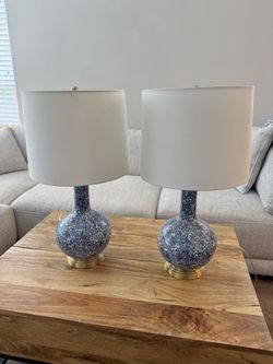 Chinoiserie Porcelain Cottage Lamps (2)