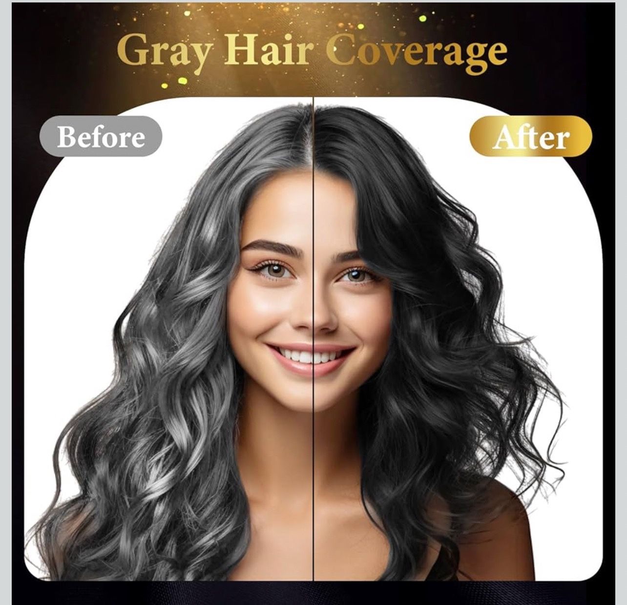 Black Hair Dye Shampoo 3 in 1 with Herbal Natural Ingredients, Hair Color Shampoo for Women or Men for Instant Gray Hair Coverage, Lasting 30 Days, Ch