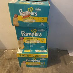 3 Boxes Of Newborn Pampers 