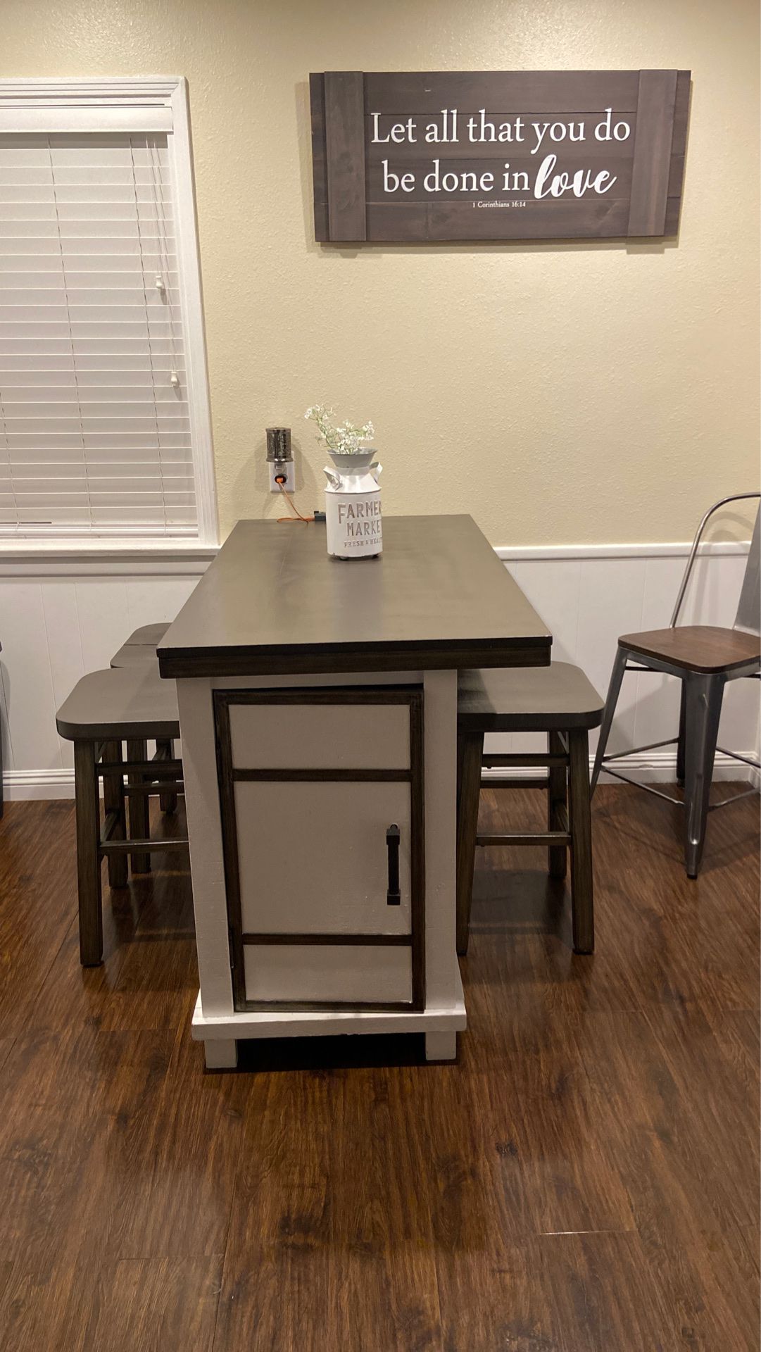 Grey rustic kitchen table