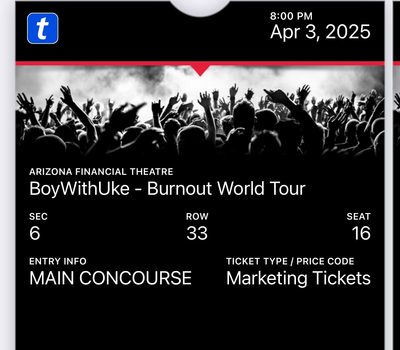 Boywithuke Tickets Section 6! $50